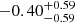 $ -0.40^{+0.59}_{-0.59} $