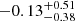 $ -0.13^{+0.51}_{-0.38} $