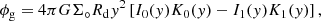 $$ \begin{aligned} \phi _{\rm g} = 4\pi G \Sigma _\circ {R_{\rm d}} y^2 \left[I_0(y) K_0(y) - I_1(y) K_1(y)\right], \end{aligned} $$