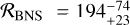 ${{\cal R}_{{\rm{BNS}}}} = 194_{ + 23}^{ - 74}$