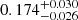 $ 0.174^{+0.030}_{-0.026} $