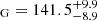 $ _{\mathrm{G}} = 141.5^{+9.9}_{-8.9} $