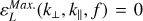 $\varepsilon _L^{Max{\rm{.}}}\left( {{k_ \bot },{k_},f} \right) = 0$