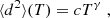 $$ \begin{aligned} \langle d^2\rangle (T)= c T^{\gamma }\ , \end{aligned} $$