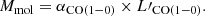 $$ \begin{aligned} M_{\mathrm{mol}}=\alpha _{\rm CO(1{-}0)}\times L\prime _{\rm CO(1{-}0)}. \end{aligned} $$
