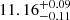 $ 11.16^{+0.09}_{-0.11} $