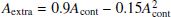 $ {A_{\mathrm{extra}}=0.9A_{\mathrm{cont}}-0.15A_{\mathrm{cont}}^{2}} $