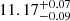 $ 11.17^{+0.07}_{-0.09} $
