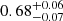 $ 0.68^{+0.06}_{-0.07} $