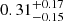 $ 0.31_{-0.15}^{+0.17} $