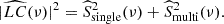 $$ \begin{aligned} |\widehat{LC}(\nu )|^2 = \widehat{S}_{\rm single}^2(\nu ) + \widehat{S}_{\rm multi}^2(\nu ). \end{aligned} $$