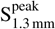 $\[\mathrm{S}_{1.3 \mathrm{~mm}}^{\text {peak }}\]$