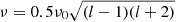 $ \nu = 0.5 \nu_0\sqrt{(l-1)(l+2)} $