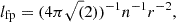 $$ l_{\rm fp} = (4\pi \sqrt (2))^{-1} n^{-1} r^{-2}, $$