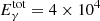 $ E^{\rm tot}_{\gamma }= 4\times 10^4 $