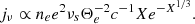 $$ \begin{aligned} j_{\nu }\propto n_e e^2 \nu _s \Theta _e^{-2}c^{-1}X e^{-X^{1/3}} .\end{aligned} $$