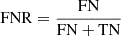 $ \mathrm{FNR} = \frac{\mathrm{FN}}{\mathrm{FN+TN}} $