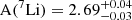 $ \mathrm{A}(^7\mathrm{Li})=2.69^{+0.04}_{-0.03} $