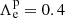 $ \Lambda_{\mathrm{e}}^{\mathrm{p}}=0.4 $