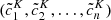 $ (\tilde{c}^{K}_{1}, \tilde{c}^{K}_{2}, \ldots, \tilde{c}^{K}_{n}) $