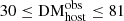 $ 30 \leq \mathrm{DM}_{\mathrm{host}}^{\mathrm{obs}} \leq 81 $