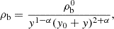 $$ \begin{aligned} \rho _{\rm b} = \frac{\rho _{\rm b}^0}{y^{1-\alpha }(y_0+y)^{2+\alpha }}, \end{aligned} $$