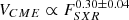 $ V_{CME} \propto F_{SXR}^{0.30\pm0.04} $