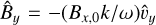 ${{\hat B}_y} = - \left( {{B_{x,0}}k/\omega } \right){{\hat \upsilon }_y}$