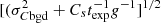 $ [(\sigma_{C\mathrm{bgd}}^2 + C_{s} t_{\mathrm{exp}}^{-1} g^{-1}]^{1/2} $