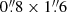 $ 0{{\overset{\prime\prime}{.}}}8\times1{{\overset{\prime\prime}{.}}}6 $