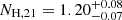 $ N_{\mathrm{H,21}}=1.20^{+0.08}_{-0.07} $