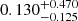 $ 0.130^{+0.470}_{-0.125} $