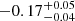 $ -0.17^{+0.05}_{-0.04} $