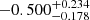 $ -0.500_{-0.178}^{+0.234} $