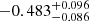 $ -0.483_{-0.086}^{+0.096} $