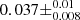 $ 0.037 \pm^{0.01}_{0.008} $