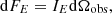 $$ {{\rm d}}F_E= I_E {{\rm d}}\Omega _{\rm obs},$$