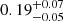 $ 0.19^{+0.07}_{-0.05} $
