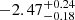 $ -2.47^{+0.24}_{-0.18} $