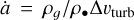 $\[\dot{a}=\rho_{g} / \rho_{\bullet} \Delta v_{\text {turb }}\]$