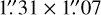 $\[1^{\prime \prime}_\cdot31 \times 1^{\prime \prime}_\cdot07\]$