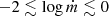$$ \begin{aligned} -2 \lesssim \log \dot{m} \lesssim 0 \end{aligned} $$