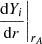 $ \left.\frac{\mathrm{d}Y_{i}}{\mathrm{d}r}\right\rvert_{r_{A}} $