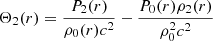 $$ \begin{aligned} \Theta _{2}(r)&= \dfrac{P_{2}(r)}{\rho _{0}(r)c^{2}} - \dfrac{P_{0}(r)\rho _{2}(r)}{\rho _{0}^{2}c^{2}} \end{aligned} $$