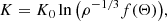 $$ \begin{aligned} K = K_{0}\ln {\left(\rho ^{-1/3}f(\Theta )\right)}, \end{aligned} $$