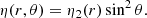 $$ \begin{aligned} \eta (r,\theta ) = \eta _{2}(r)\sin ^{2}{\theta }. \end{aligned} $$