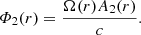 $$ \begin{aligned} \varPhi _{2}(r) = \dfrac{\Omega (r)A_{2}(r)}{c}. \end{aligned} $$