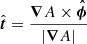$ {\hat{\boldsymbol{t}}} = \dfrac{\boldsymbol{\nabla}A \times \boldsymbol{\hat{\phi}}}{|\boldsymbol{\nabla}A|} $
