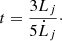 $$ t = \frac{3 L_j}{5 {{\dot{L}}_{j}}}\cdot $$