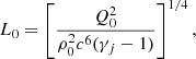$$ L_0 = \left[\frac{Q_0^2}{\rho _0^2 c^6(\gamma _j -1)}\right]^{1/4}, $$
